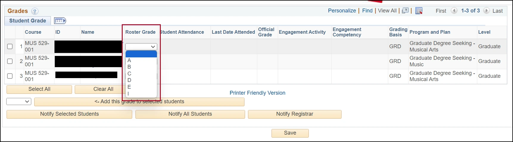 Instructor Center process 