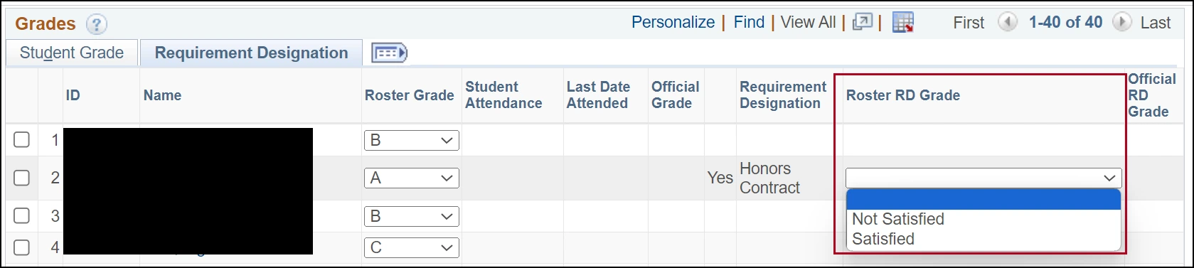 Instructor Center process 