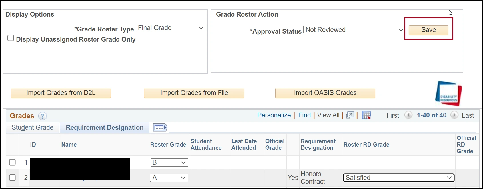 Instructor Center process 