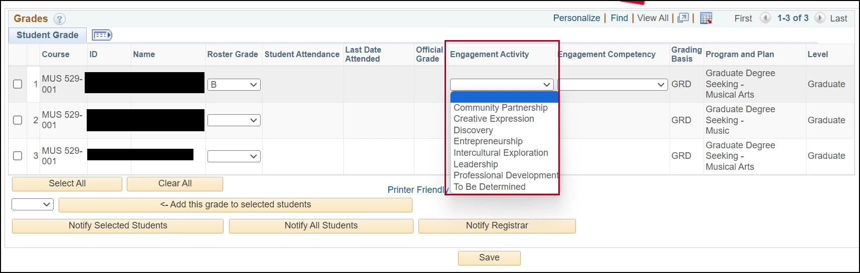 Instructor Center process 