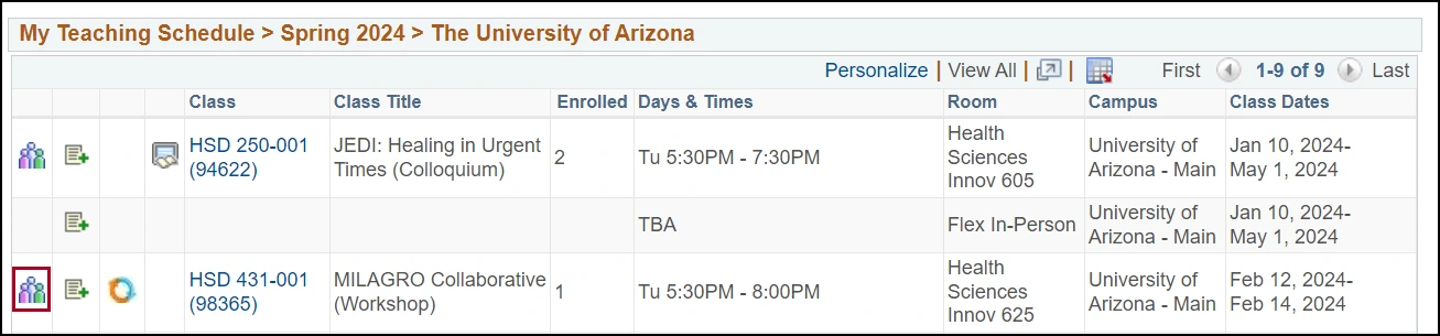 Instructor Center process 